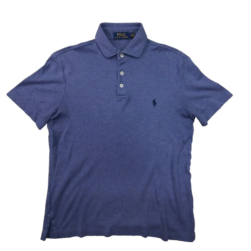 Polo Ralph Lauren Heather Blue Short Sleeve Polo Shirt‎ Men's Small Preppy